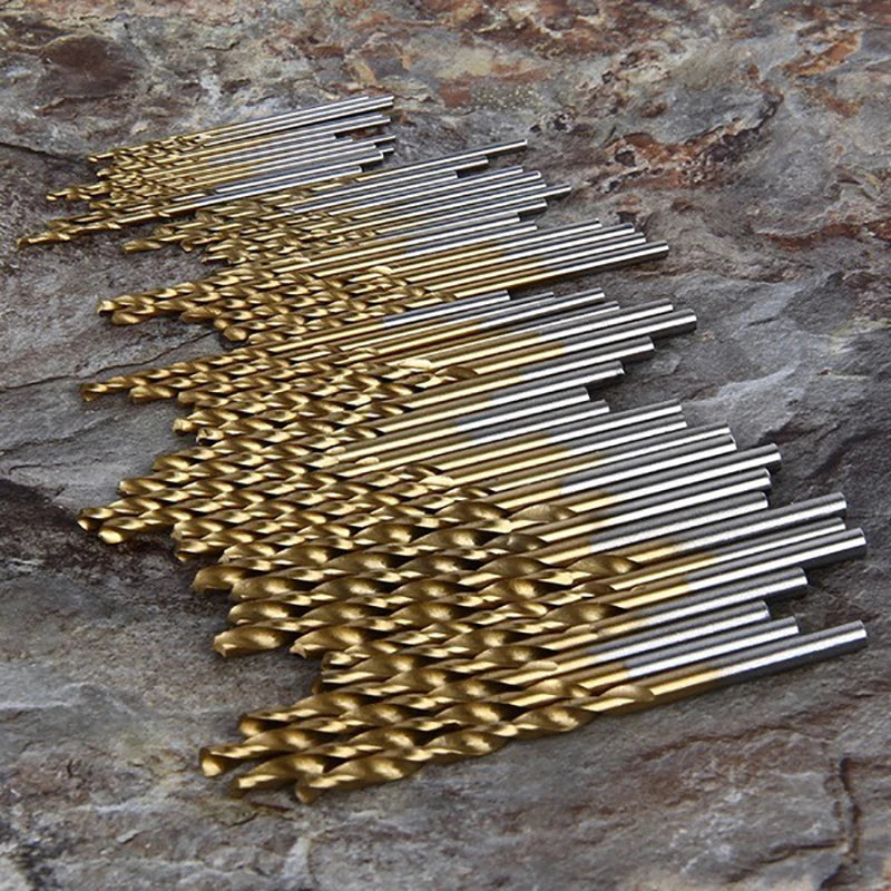 100/50Pcs Titanium Coated Drill Bits HSS High Speed Steel Drill Bits Set Tool High Quality Power Tools 1/1.5/2/2.5/3mm