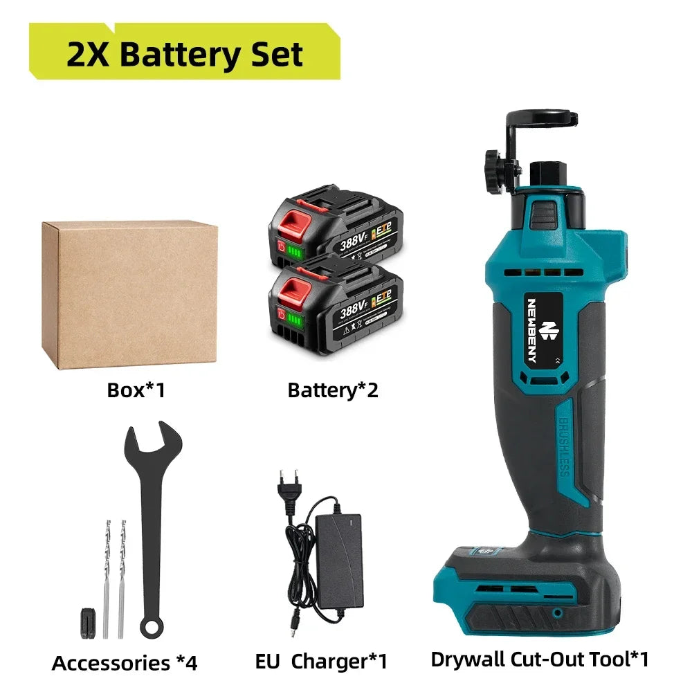 Brushless Electric Drywall Cut-Out Tool 3 Gears Cordless Rotary Saw Cutting Wood Drywall Sheetrock Wood For Makita 18V Battery