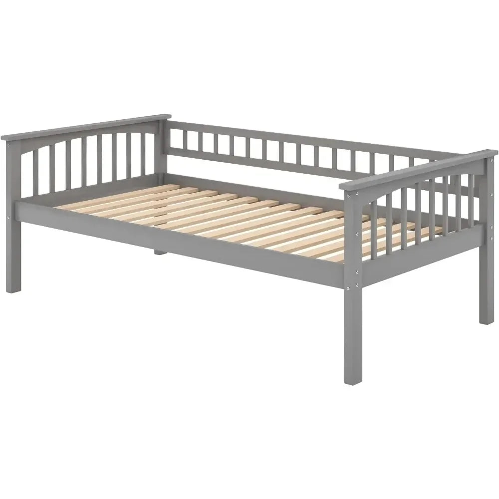 Twin Over Twin/Full Over Full Bunk Bed w/ Storage Drawers, Wooden Bunk Bed w/ Rail Ladder,Can be Convertible to 2 Beds,Grey/Whie