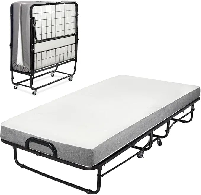 Deluxe Diplomat Folding Bed with Luxurious Memory Foam Mattress and a Super Strong Sturdy Frame