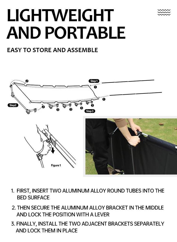 Outdoor Super Light Camping Bed Folding Tent Bed Portable Adult Short Bed Can Bear 150KG Suitable for Hiking, Hiking