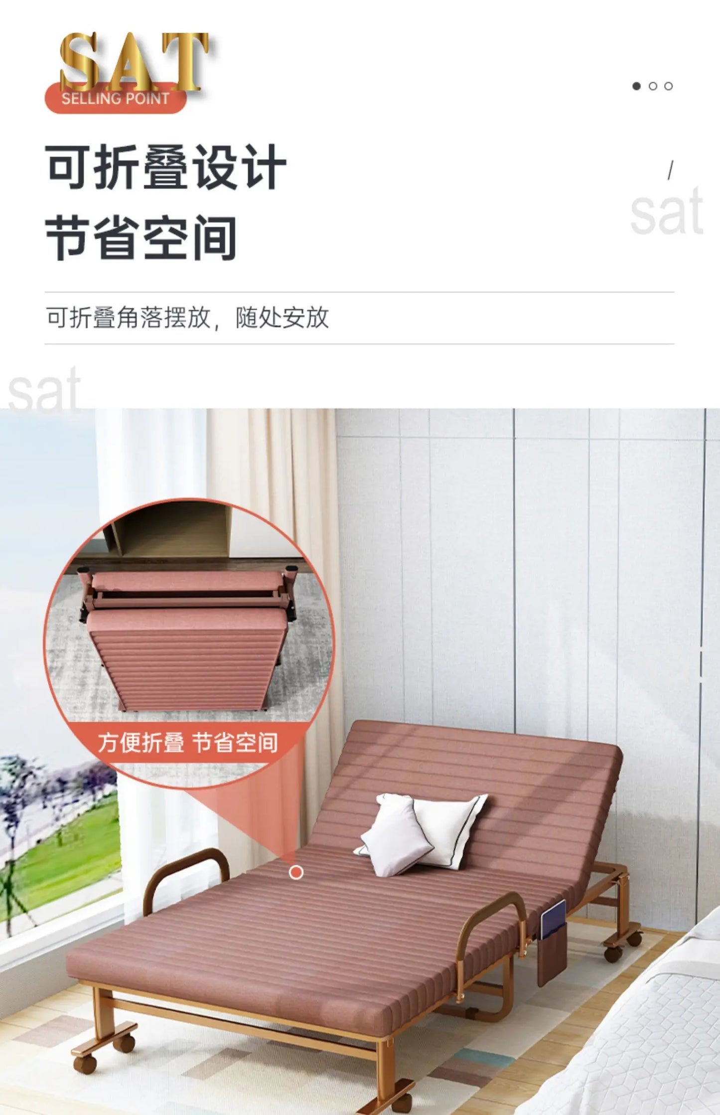 Patio Folding King Single Bed Garden Children Modern Space Saving Metal Bed Frames Adjustable Storage Cama Plegable Furniture