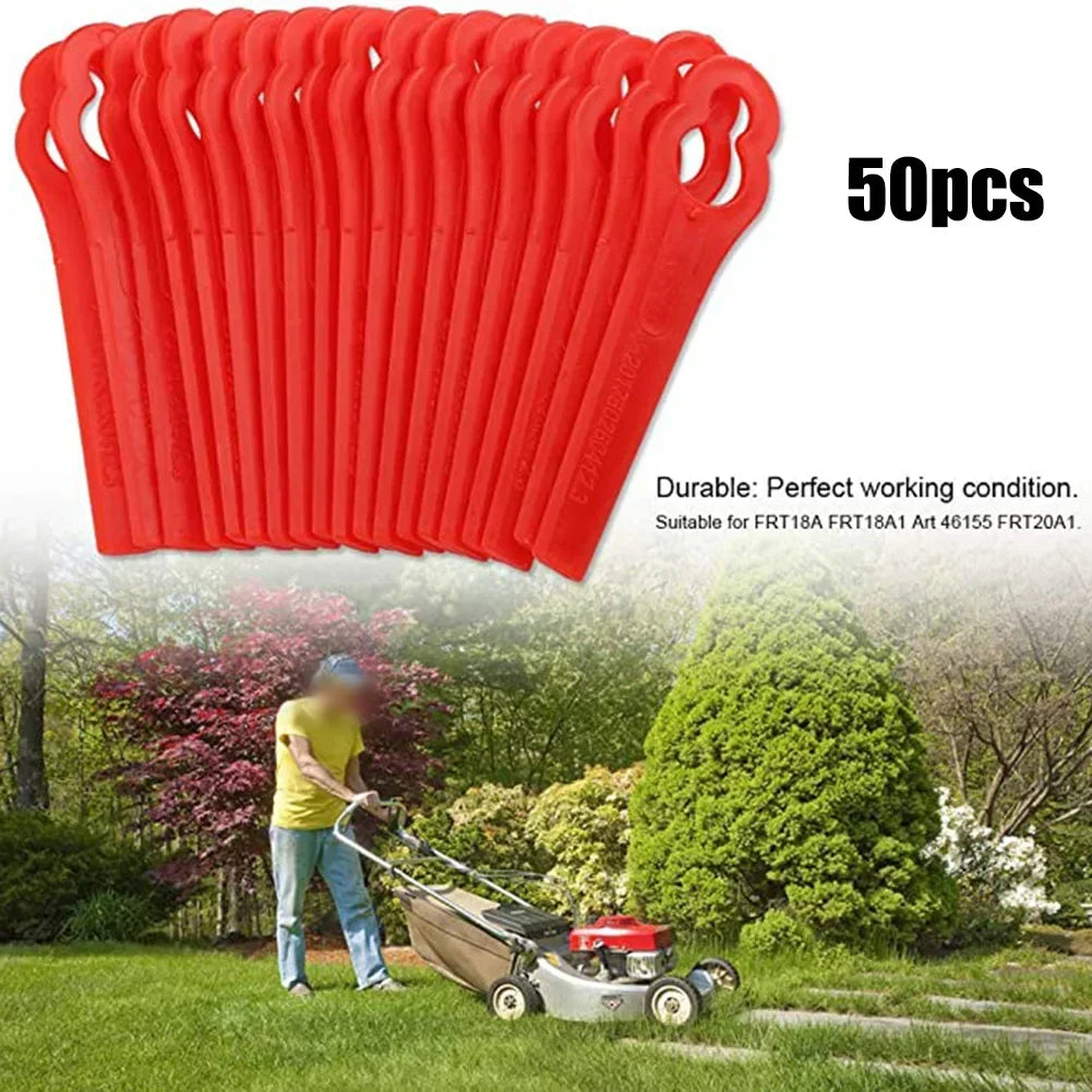 50Pcs Plastic Blades For KULLER  OZITO Grass Trimmer Strimmer Blades Grass Cutting Blade For Cordless Grass Trimmer Garden Tool