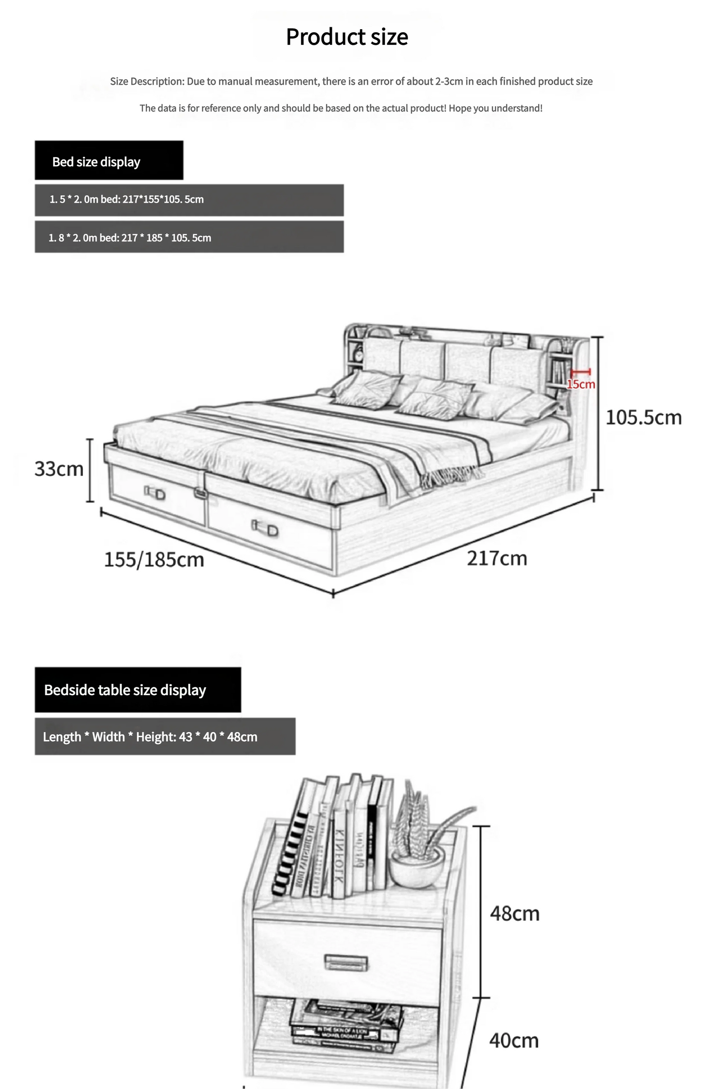 Nordic Modern Double Bed Simple Storage Small Apartment Box Bed Tatami Board Cama Bedroom Set Furniture Queen