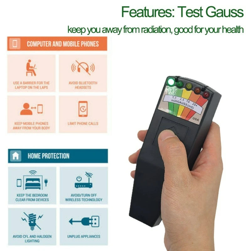 Handheld dosimeter tester electromagnetic field Radiation meter Radiation detector digital electromotive force meter Gauss meter