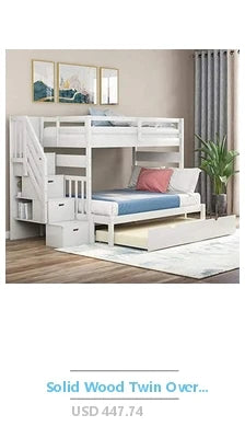 Modern Twin Size House Bunk Bed Frame with Slide Roof Ladder & Spindles No Box Spring Needed White/Brown Easy Assembly 250lb