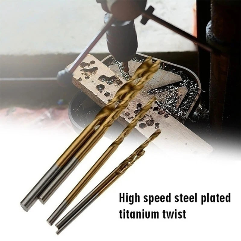 100/50Pcs Titanium Coated Drill Bits HSS High Speed Steel Drill Bits Set Tool High Quality Power Tools 1/1.5/2/2.5/3mm