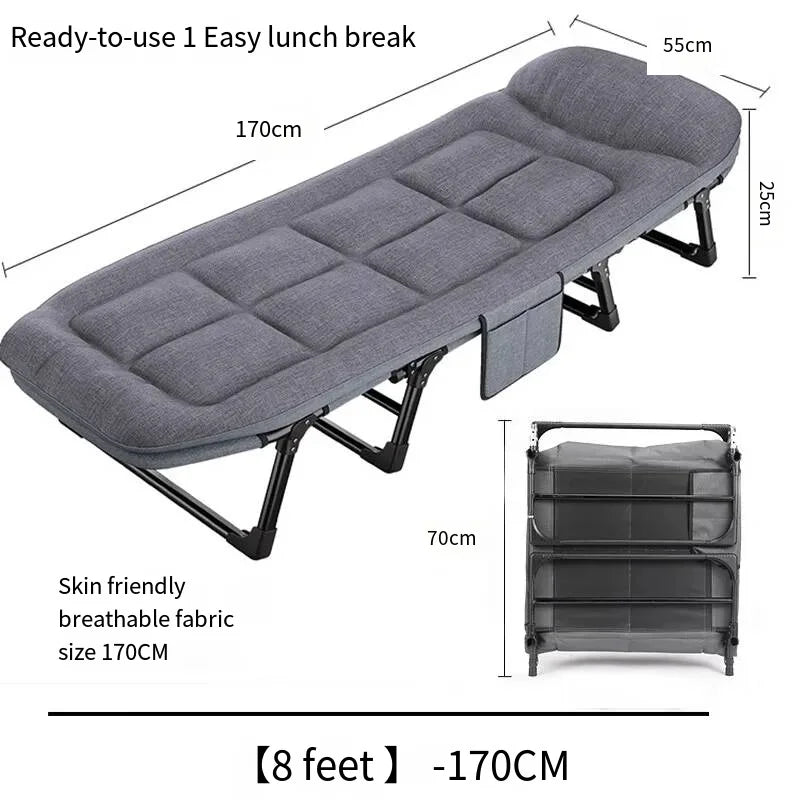 Space Saving Comfortable Bed Japanese Sun Noon Break Frame Black Bed Folding Single Confortable Cama Plegable Home Furniture