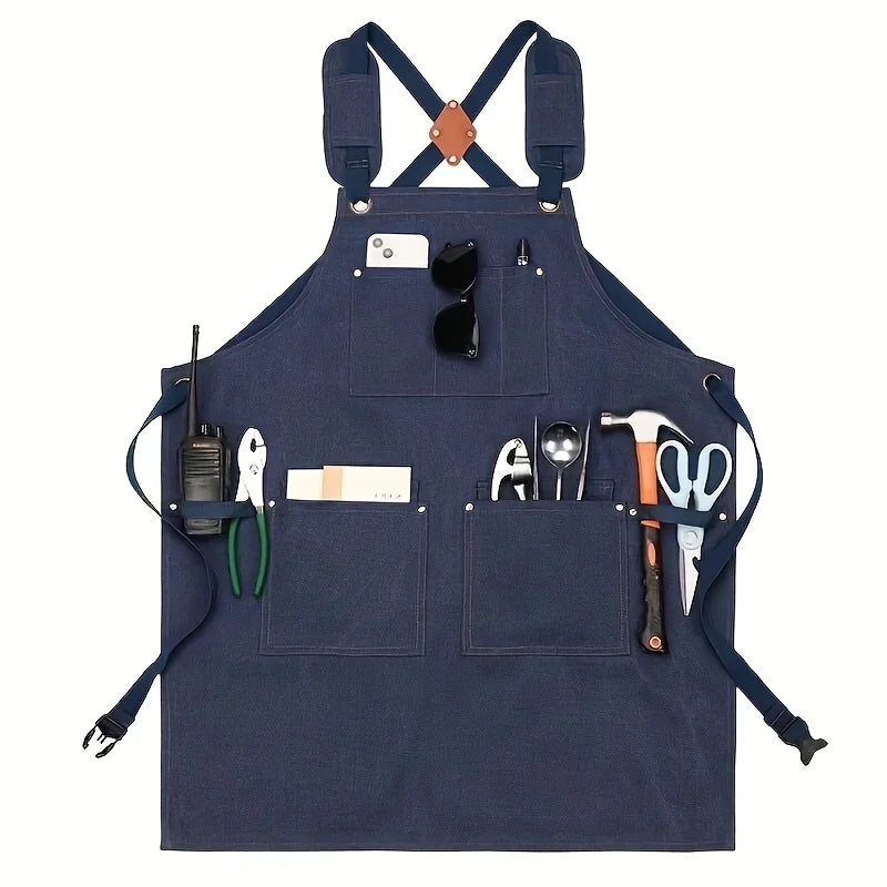 Thickened Canvas Tool Bag Wear Resistant Waterproof Apron for Kitchen Home Gardening Electrician Storage Bag Waist Apron