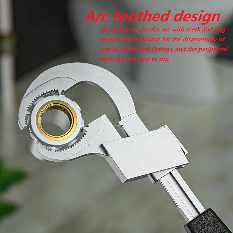 AIRAJ Adjustable Bathroom Wrench Opening Spanner Sink Pipe Wrench For Faucet Sewer Water Pipe Plumbing Faucet Wrench Repair Tool