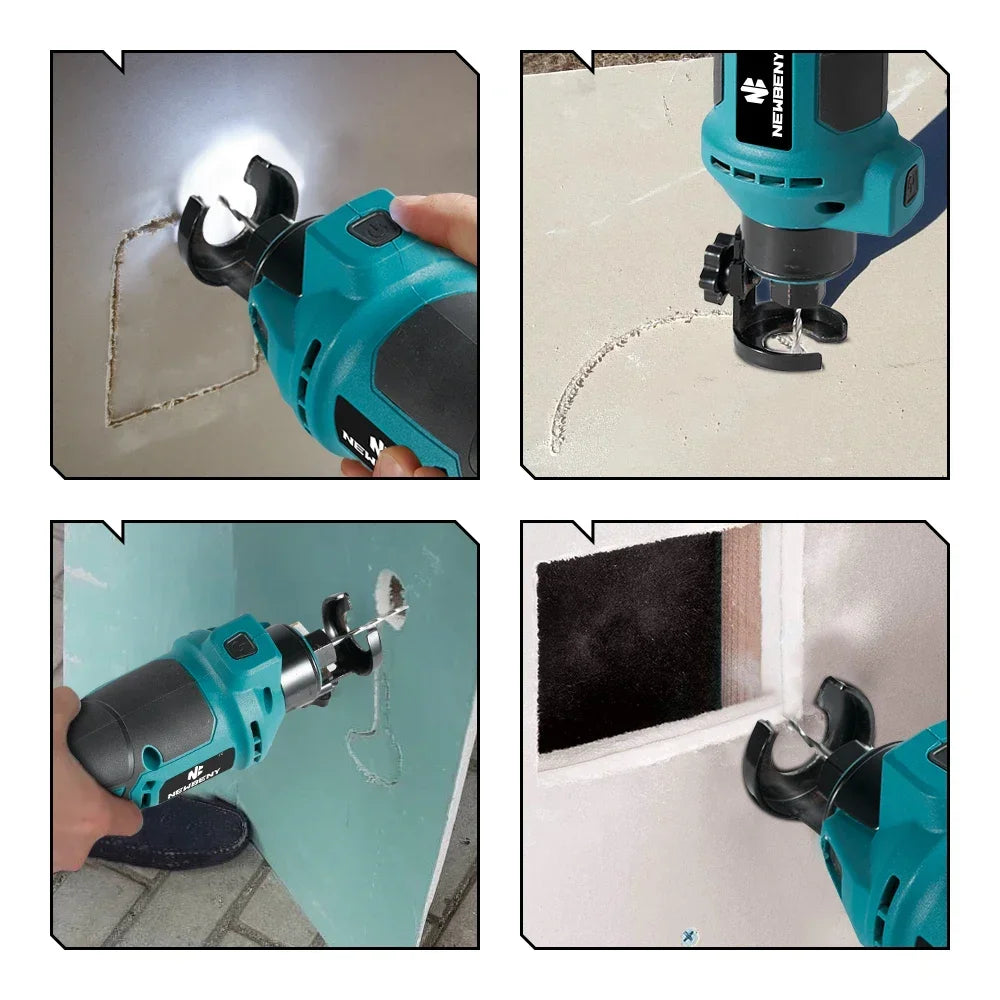 Brushless Electric Drywall Cut-Out Tool 3 Gears Cordless Rotary Saw Cutting Wood Drywall Sheetrock Wood For Makita 18V Battery