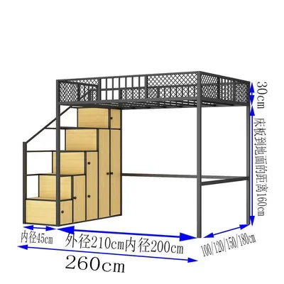 Metal Bed Frame Adult Loft Bed School Home Hotel Hostel Use Bunk Bed New Design Single Queen King Dorm Adults Student 1 Piece