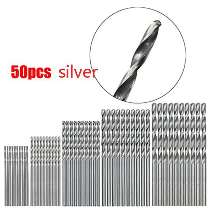 100/50Pcs Titanium Coated Drill Bits HSS High Speed Steel Drill Bits Set Tool High Quality Power Tools 1/1.5/2/2.5/3mm