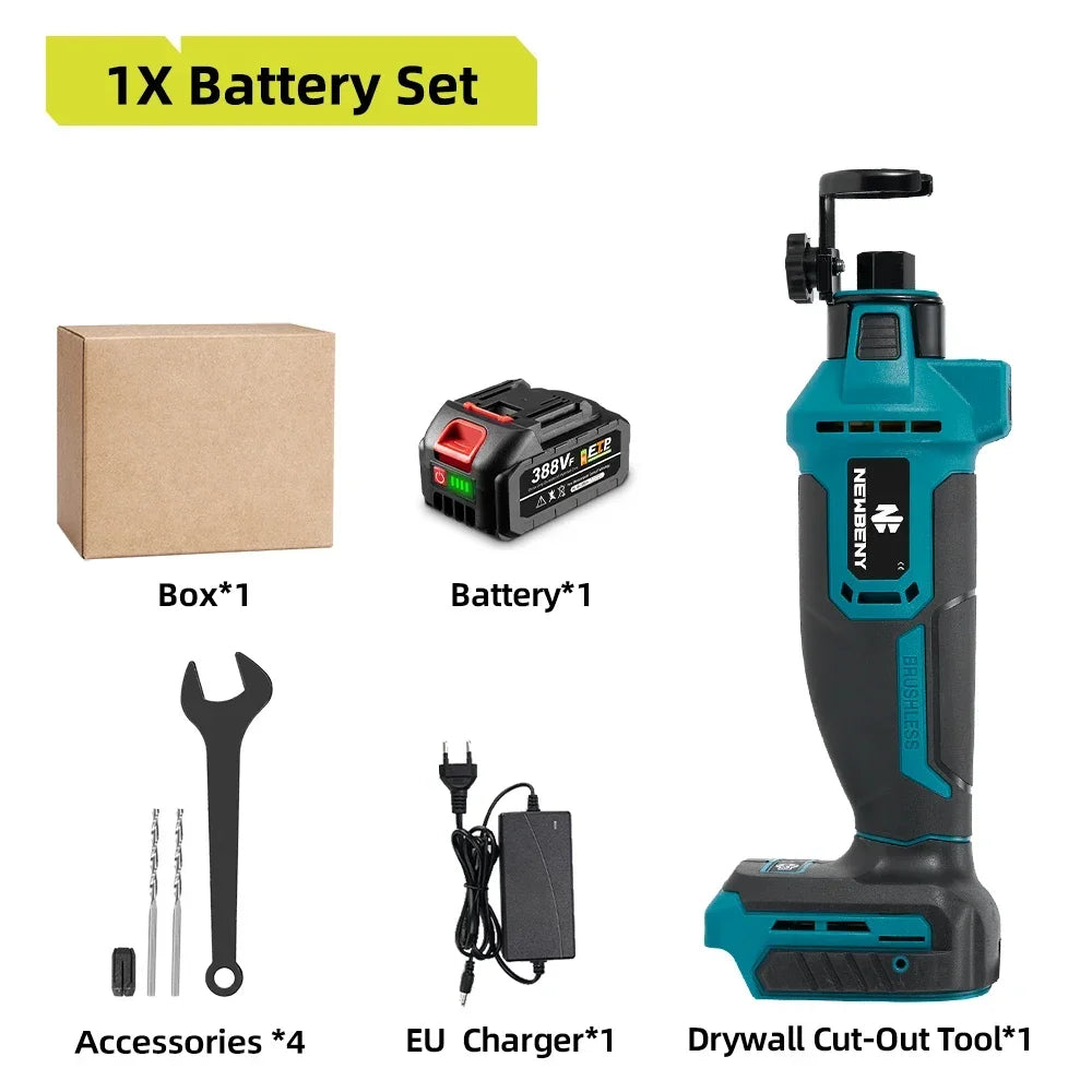 Brushless Electric Drywall Cut-Out Tool 3 Gears Cordless Rotary Saw Cutting Wood Drywall Sheetrock Wood For Makita 18V Battery