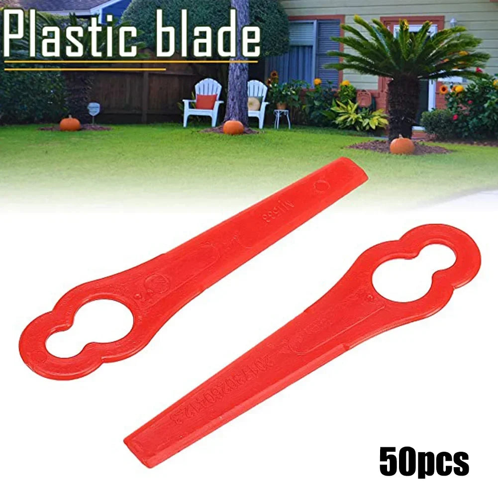 50Pcs Plastic Blades For KULLER  OZITO Grass Trimmer Strimmer Blades Grass Cutting Blade For Cordless Grass Trimmer Garden Tool