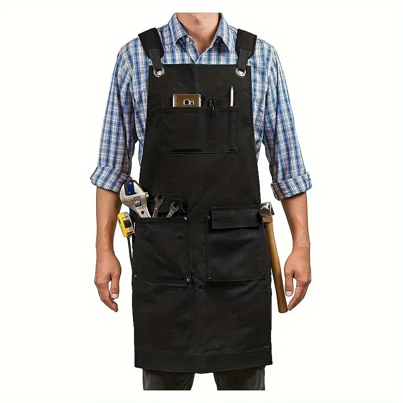 Thickened Canvas Tool Bag Wear Resistant Waterproof Apron for Kitchen Home Gardening Electrician Storage Bag Waist Apron